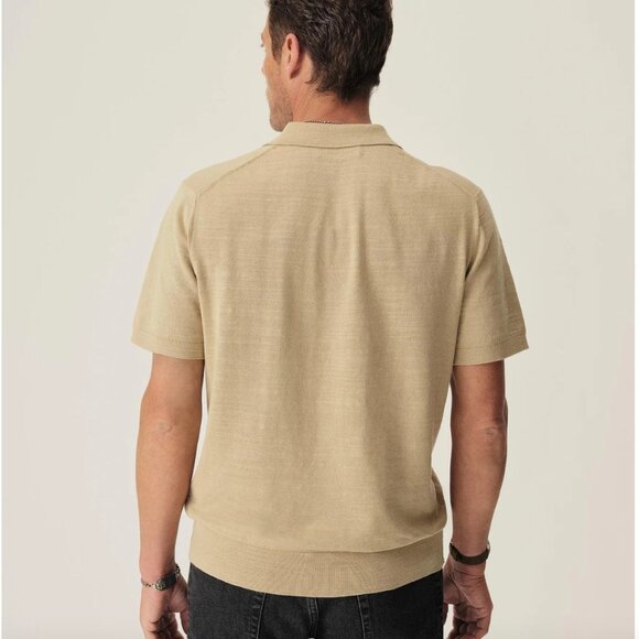 Buck Mason Men's Avalon Knit Polo – Cedar Beige – Size XL - Picture 3 of 6